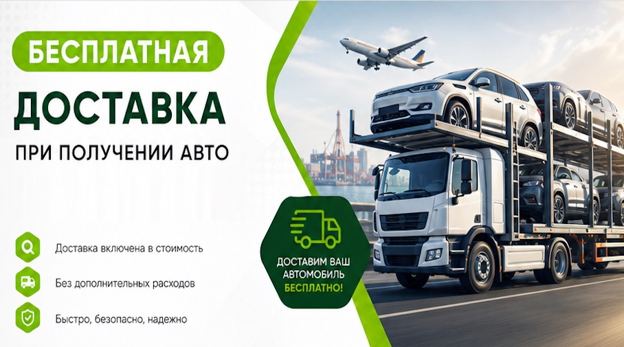 Акция! Бесплатная доставка по Копейске при получении авто